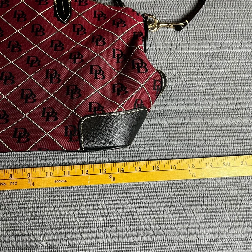 Dooney & Bourke Signature Monogram Satchel & Wallet Set Burgundy Black Crossbody